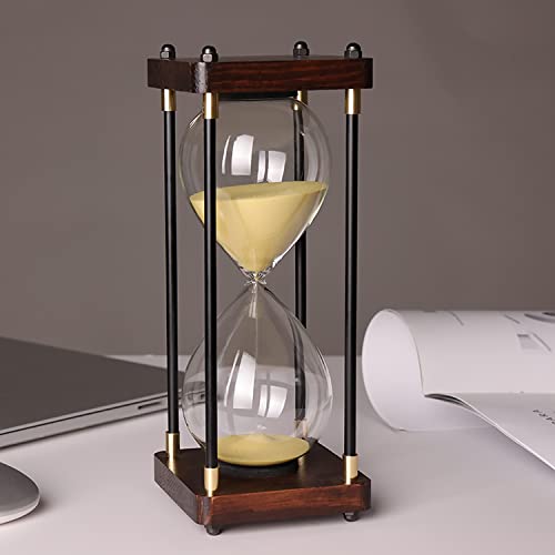 BAWAQAF Premium Large Hourglass Sand Timer 60 Minutes, Decorative Sandglass Clock, Modern Hour Glass Timers Gift for Men & Women, Time Management Tools for Classroom Home Office Desk Decor, Gold