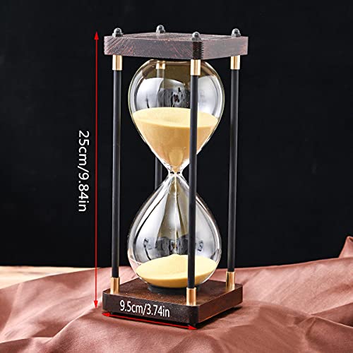 BAWAQAF Premium Large Hourglass Sand Timer 60 Minutes, Decorative Sandglass Clock, Modern Hour Glass Timers Gift for Men & Women, Time Management Tools for Classroom Home Office Desk Decor, Gold