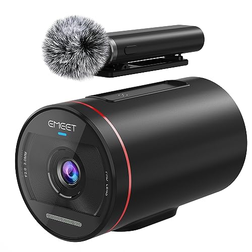 EMEET Streamcam One Wireless Streaming Camera, 1080P HD Webcam with Sony Sensor, Multi-cam support, 1 Detachable Mic & 2 Built-in Noise Reduction Mics, 8H Streaming Battery for Youtube/Twitch/Facebook