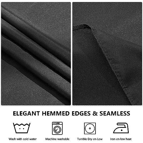 ManMengJi 2 Pack Black Tablecloth Fitted Table Clothes for 6 Foot Rectangle Tables - Water Resistant Washable Rectangle Table Covers for Wedding, Banquet and Trade Shows, 72L x 30W x 30H Inches