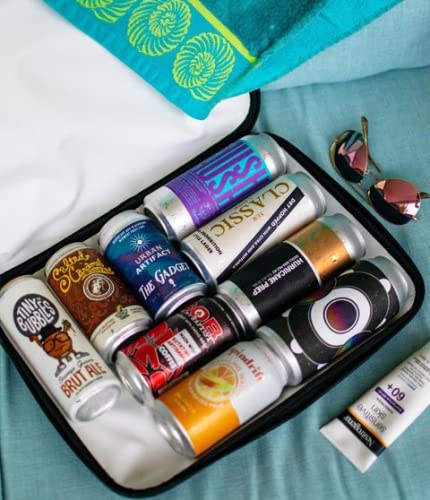 Small Portable Travel Cooler Bag. Beach Supplies. Bottle Holder. Insulated Golf Beer Cooler. Slim Iceless Cooler.